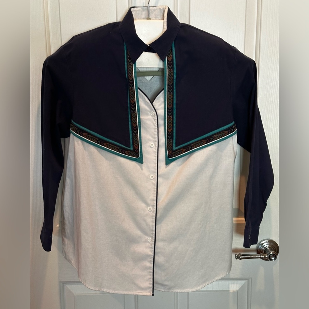 Vintage Spindle River Classics XL Rodeo Cowgirl cutout blouse shirt. Cutout back